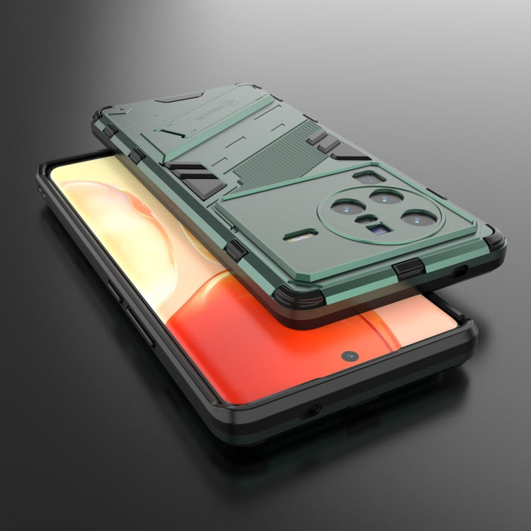 For vivo X80 Pro Punk Armor PC + TPU Phone Case with Holder