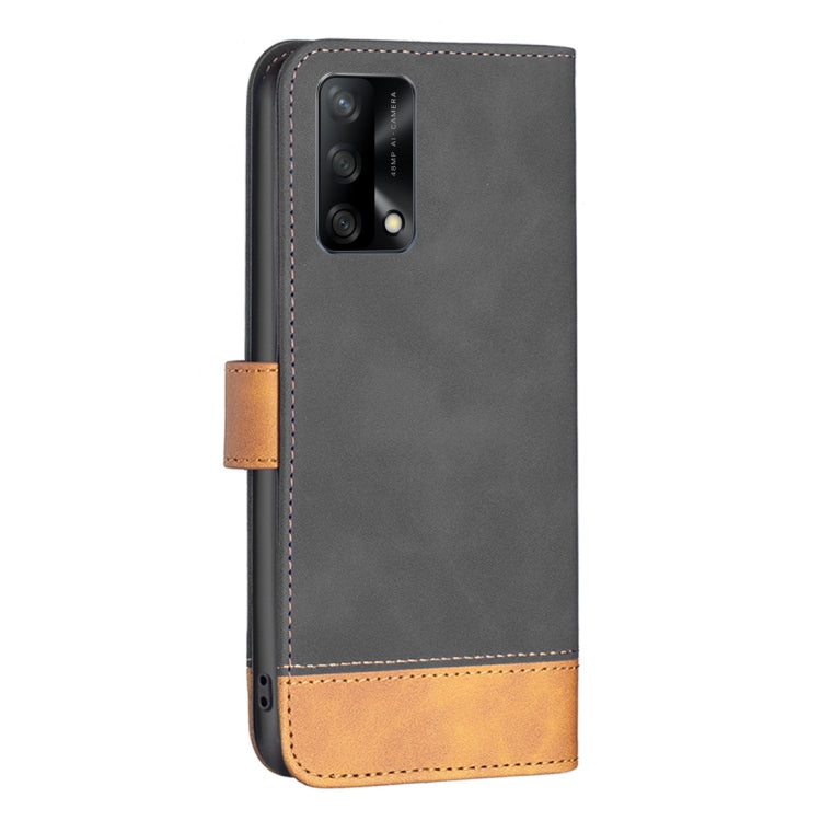 For OPPO A74 4G BF11 Color Matching Skin Feel Leather Phone Case