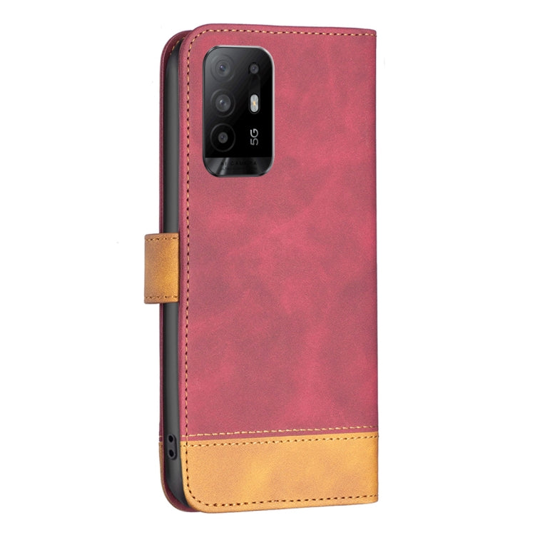 For OPPO A94 5G BF11 Color Matching Skin Feel Leather Phone Case