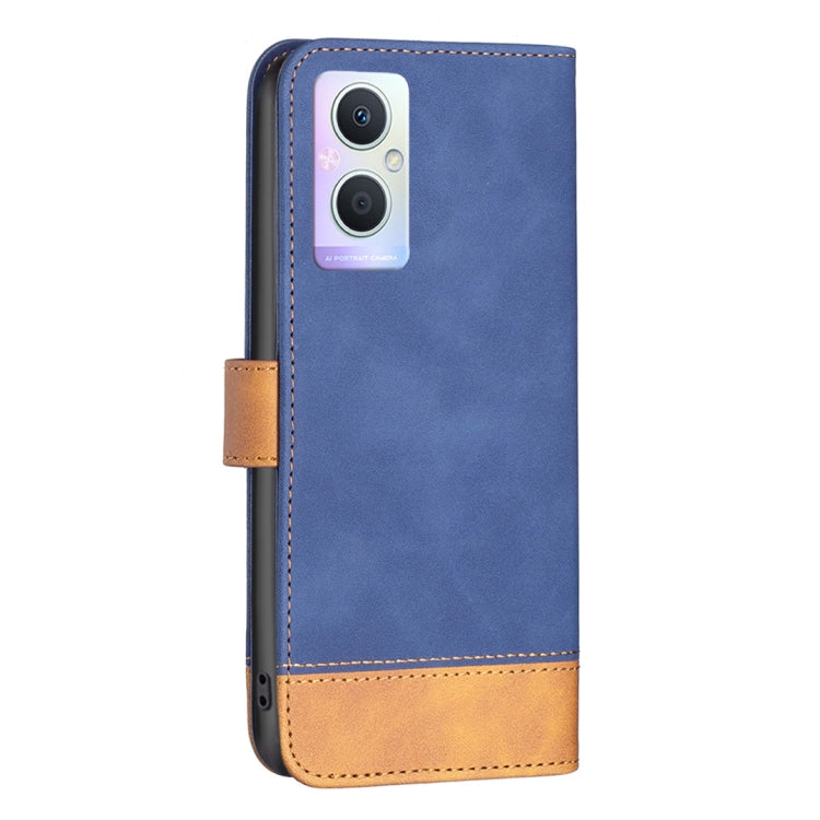 For OPPO A96 5G BF11 Color Matching Skin Feel Leather Phone Case