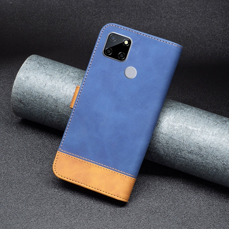 For OPPO Realme C12 BF11 Color Matching Skin Feel Leather Phone Case