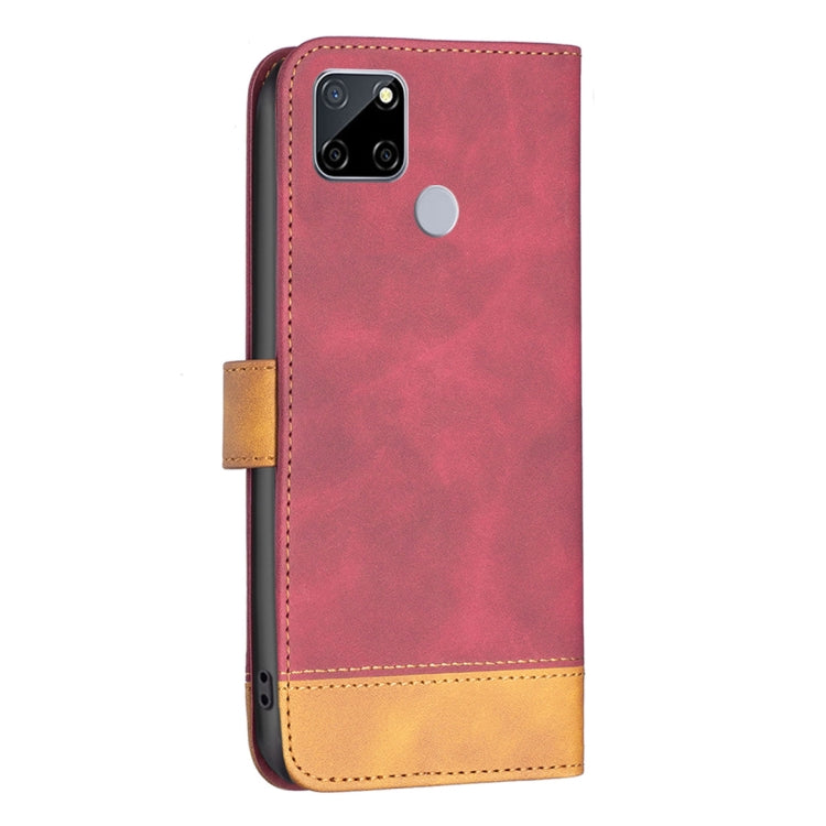 For OPPO Realme C12 BF11 Color Matching Skin Feel Leather Phone Case