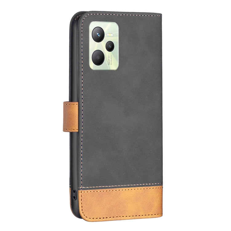 For OPPO Realme C35 BF11 Color Matching Skin Feel Leather Phone Case