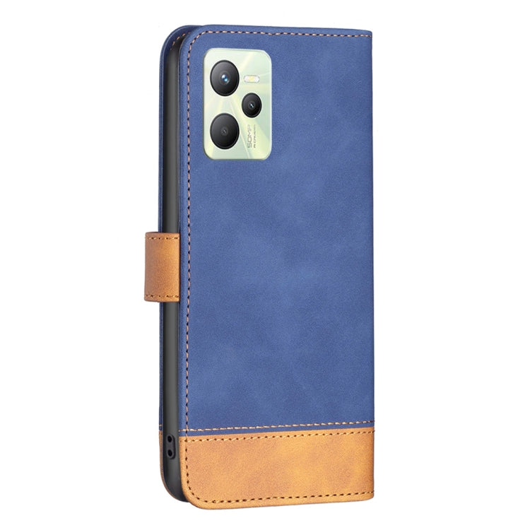 For OPPO Realme C35 BF11 Color Matching Skin Feel Leather Phone Case