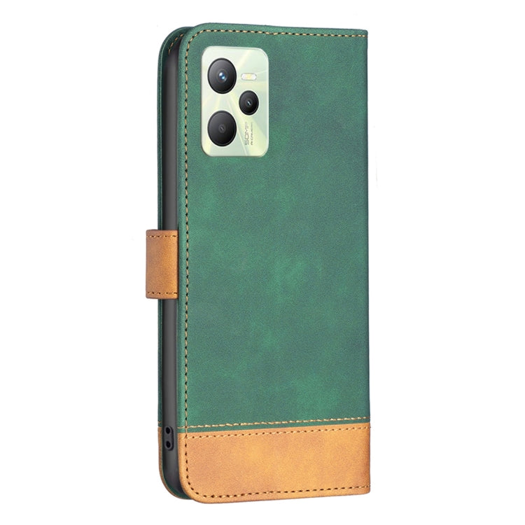 For OPPO Realme C35 BF11 Color Matching Skin Feel Leather Phone Case
