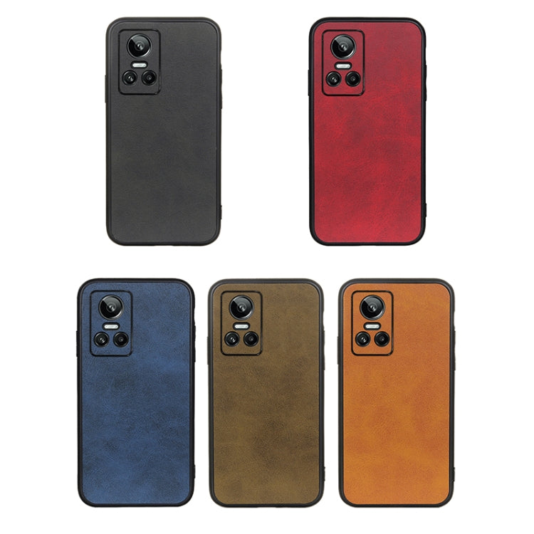 For OPPO Realme GT Neo 3 Accurate Hole Two-color Calf Texture PU Phone Case