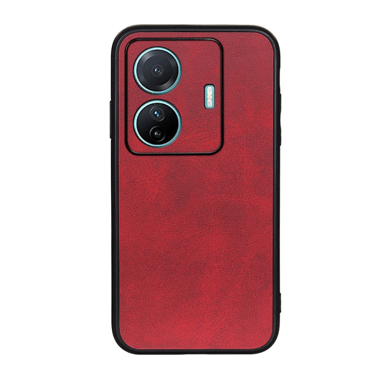 For vivo S15e Accurate Hole Two-color Calf Texture PU Phone Case