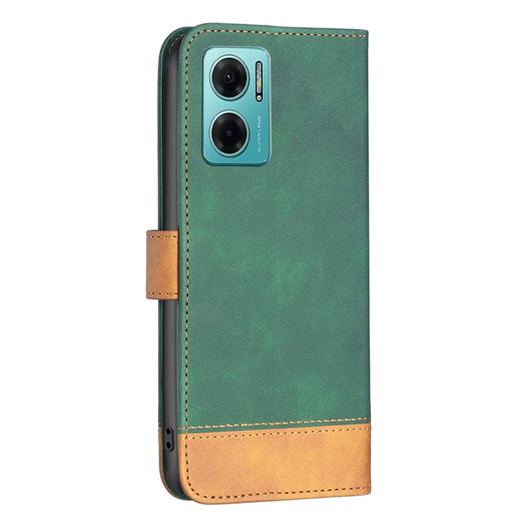 For Xiaomi Redmi 10 5G / Note 11E BF11 Color Matching Skin Feel Leather Phone Case