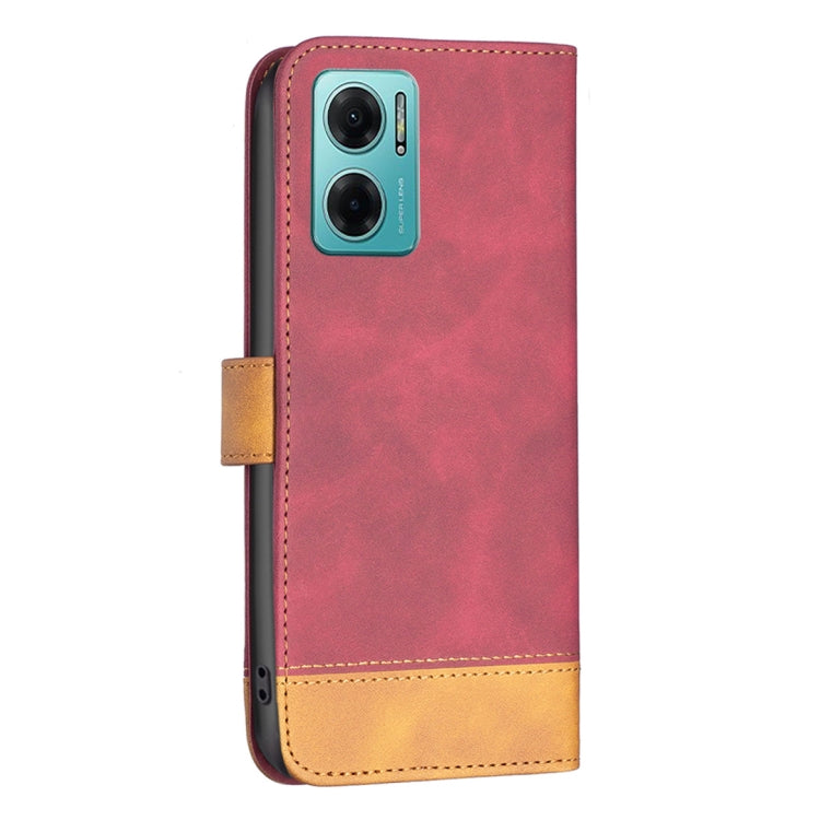 For Xiaomi Redmi 10 5G / Note 11E BF11 Color Matching Skin Feel Leather Phone Case