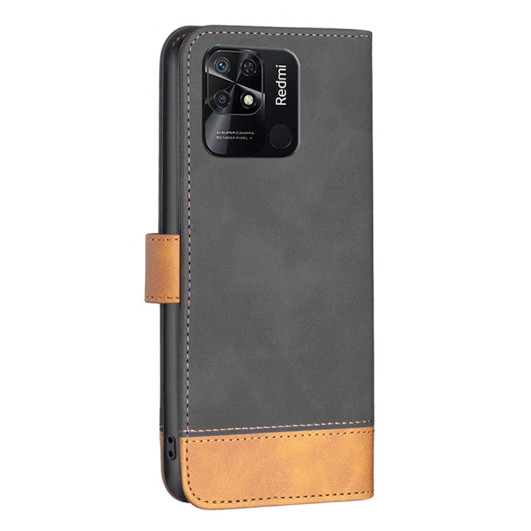 For Xiaomi Redmi 10C BF11 Color Matching Skin Feel Leather Phone Case