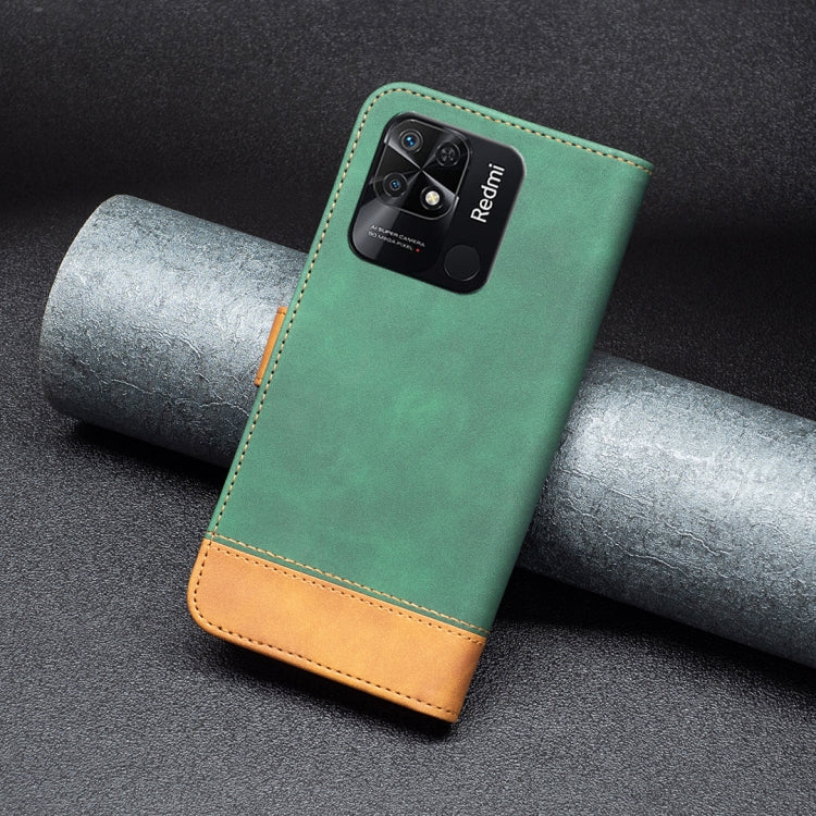 For Xiaomi Redmi 10C BF11 Color Matching Skin Feel Leather Phone Case