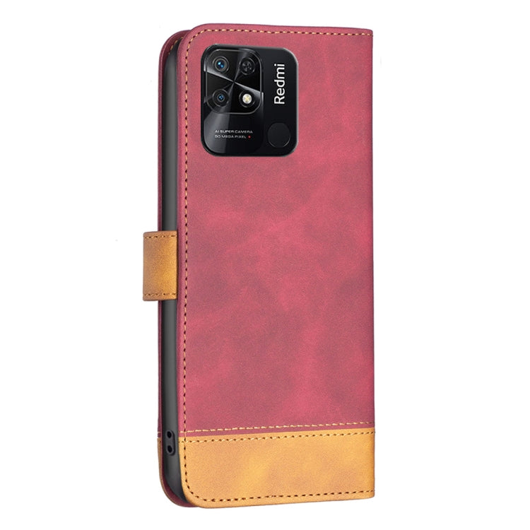 For Xiaomi Redmi 10C BF11 Color Matching Skin Feel Leather Phone Case
