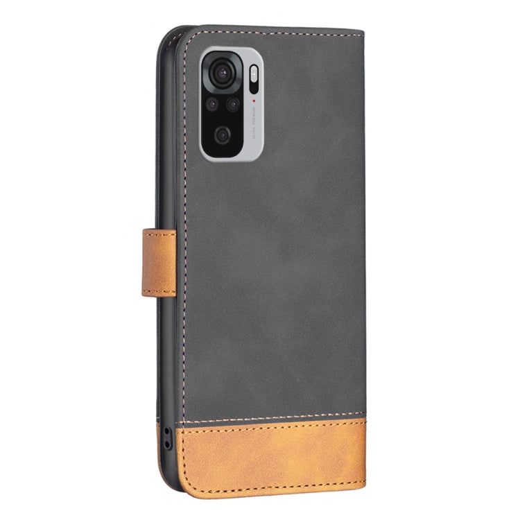 For Xiaomi Redmi Note 10S BF11 Color Matching Skin Feel Leather Phone Case