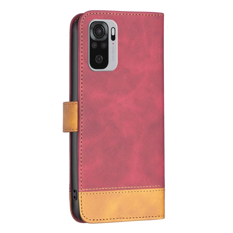 For Xiaomi Redmi Note 10S BF11 Color Matching Skin Feel Leather Phone Case