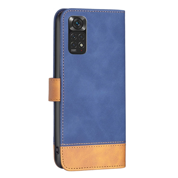 For Xiaomi Redmi Note 11 Global BF11 Color Matching Skin Feel Leather Phone Case