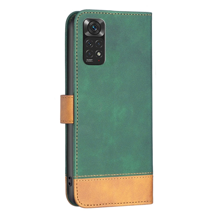 For Xiaomi Redmi Note 11 Global BF11 Color Matching Skin Feel Leather Phone Case