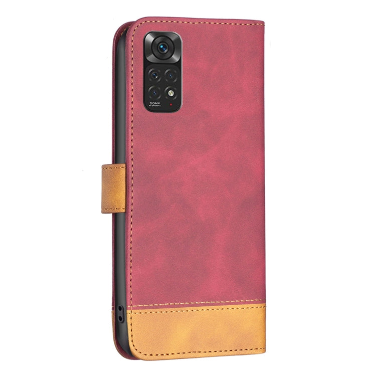 For Xiaomi Redmi Note 11 Global BF11 Color Matching Skin Feel Leather Phone Case