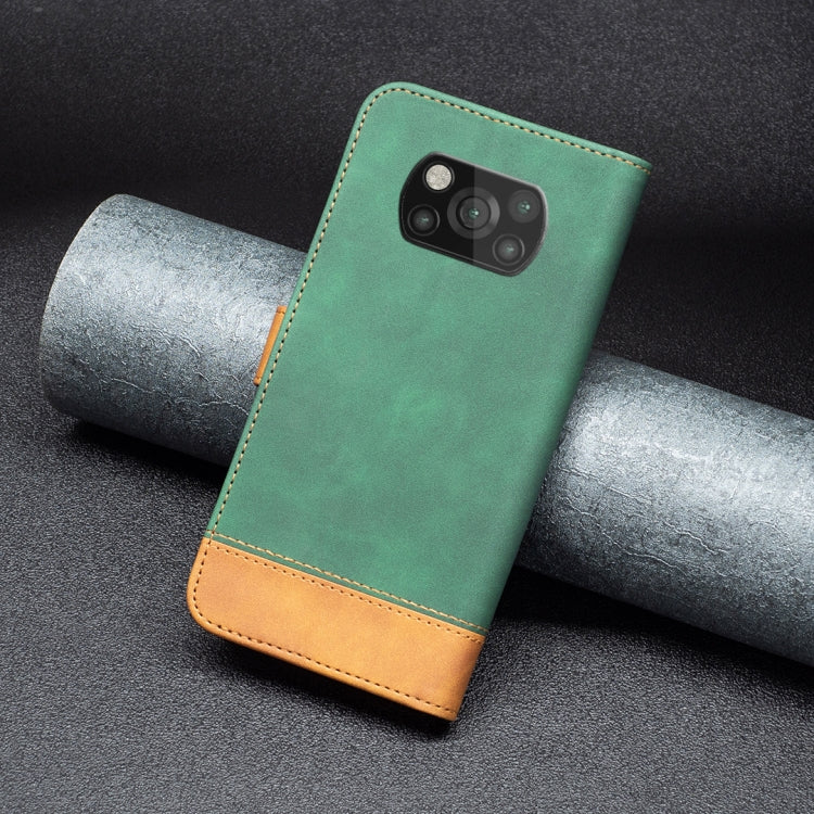 For Xiaomi Poco X3 BF11 Color Matching Skin Feel Leather Phone Case
