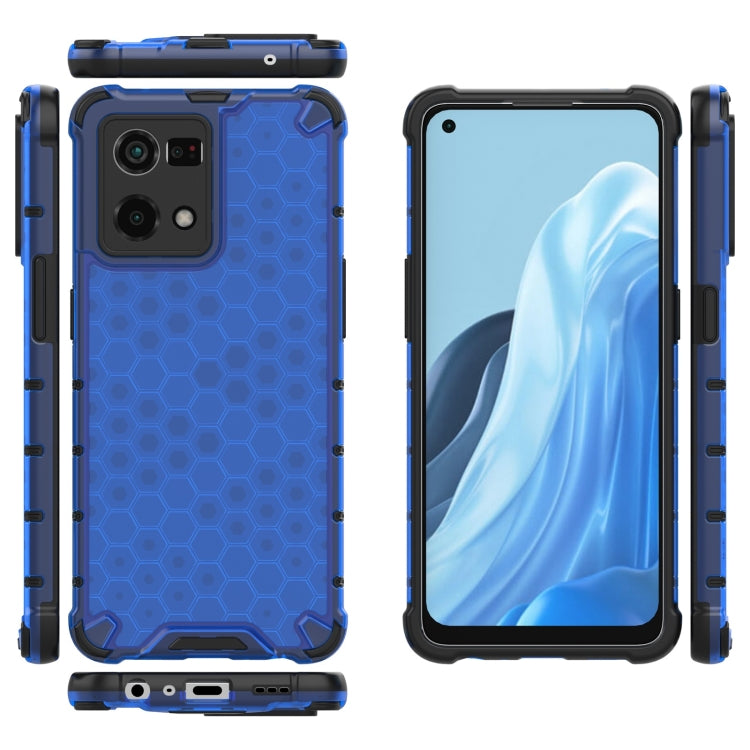 For OPPO Reno7 4G Shockproof Honeycomb PC + TPU Phone Case