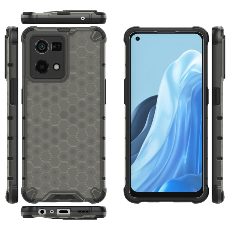 For OPPO Reno7 4G Shockproof Honeycomb PC + TPU Phone Case