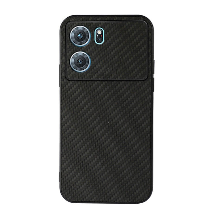 For OPPO K10 5G Accurate Hole Carbon Fiber Texture PU Phone Case