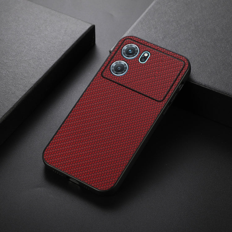 For OPPO K10 5G Accurate Hole Carbon Fiber Texture PU Phone Case