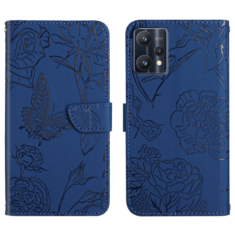 For OPPO Realme 9 Pro+/Realme 9 4G Skin Feel Butterfly Peony Embossed Leather Phone Case