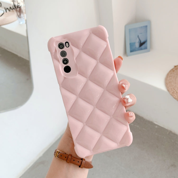 For Huawei nova 7 5G Candy Color Elegant Rhombic Texture TPU Phone Case