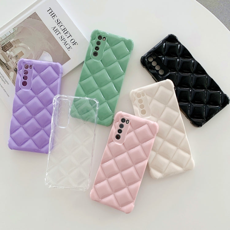 For Huawei nova 7 5G Candy Color Elegant Rhombic Texture TPU Phone Case