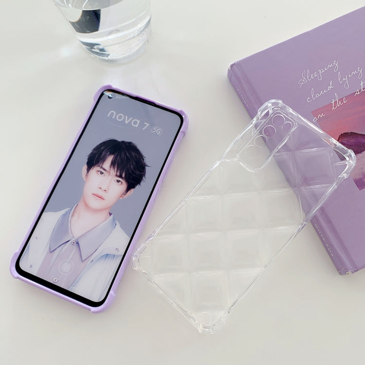 For Huawei nova 7 5G Candy Color Elegant Rhombic Texture TPU Phone Case