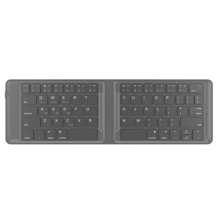 G2104 Leather Foldable Bluetooth Keyboard(Grey)