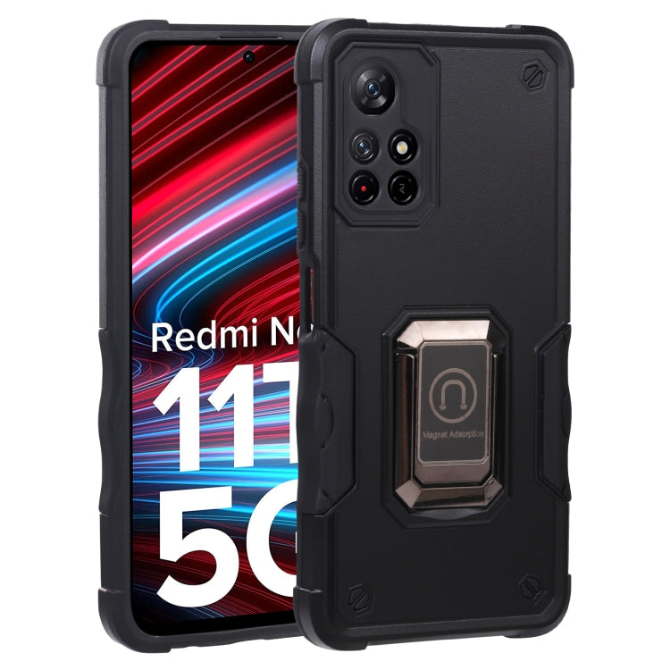 For Xiaomi Redmi Note 11T 5G Ring Holder Non-slip Armor Phone Case