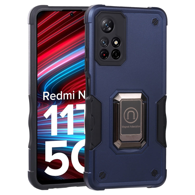 For Xiaomi Redmi Note 11T 5G Ring Holder Non-slip Armor Phone Case