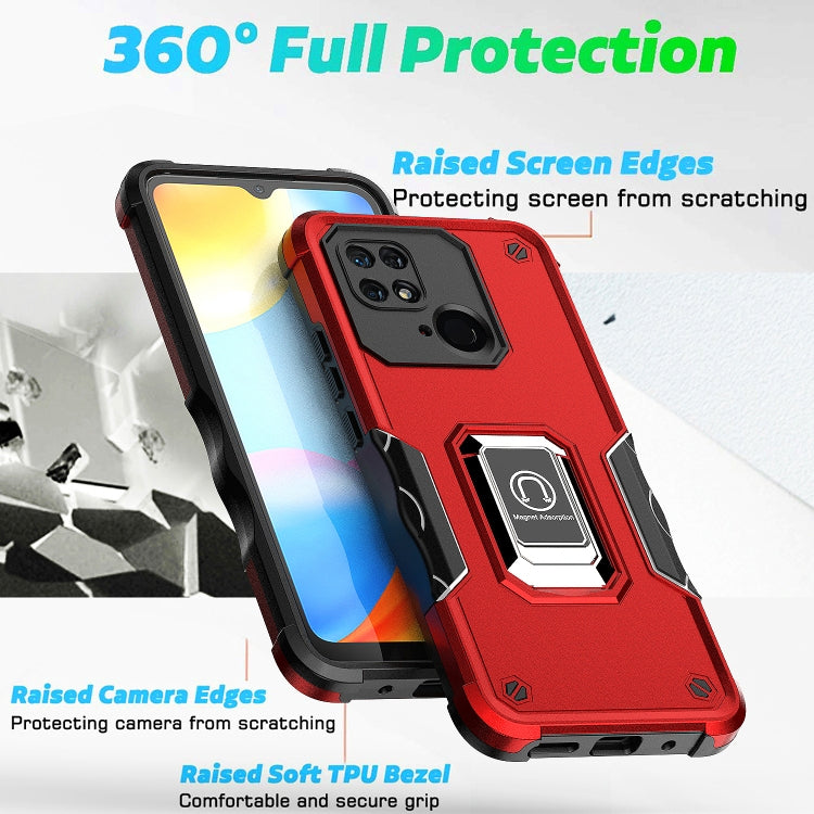 For Xiaomi Redmi 10C Ring Holder Non-slip Armor Phone Case