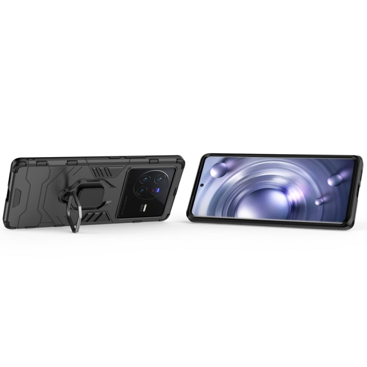 For vivo X80 5G PC + TPU Shockproof Protective Phone Case with Magnetic Ring Holder