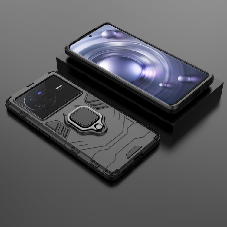 For vivo X80 5G PC + TPU Shockproof Protective Phone Case with Magnetic Ring Holder