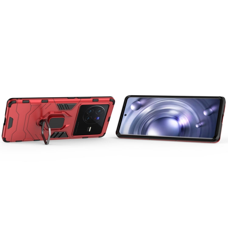 For vivo X80 5G PC + TPU Shockproof Protective Phone Case with Magnetic Ring Holder