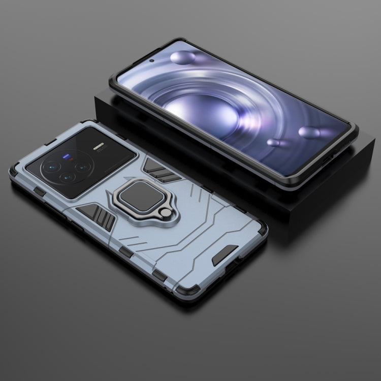 For vivo X80 5G PC + TPU Shockproof Protective Phone Case with Magnetic Ring Holder