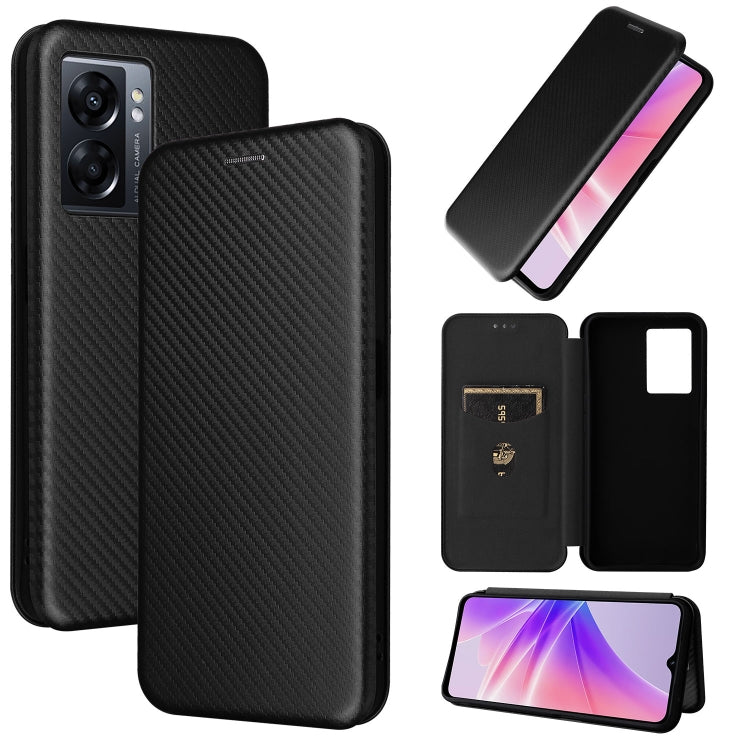 For OPPO A57 5G Carbon Fiber Texture Leather Phone Case