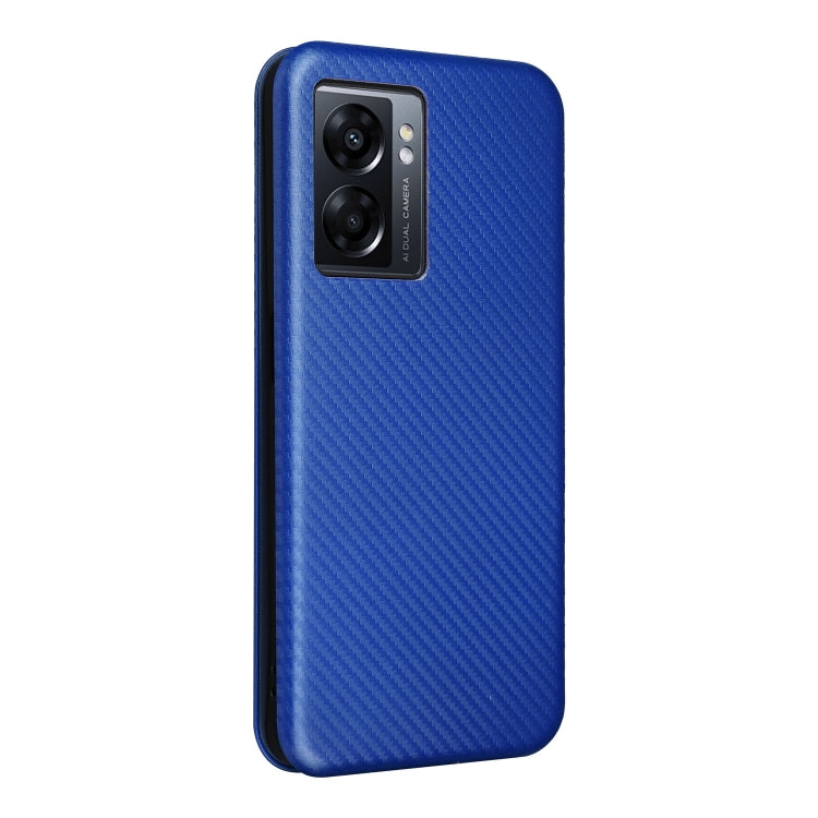 For OPPO A57 5G Carbon Fiber Texture Leather Phone Case