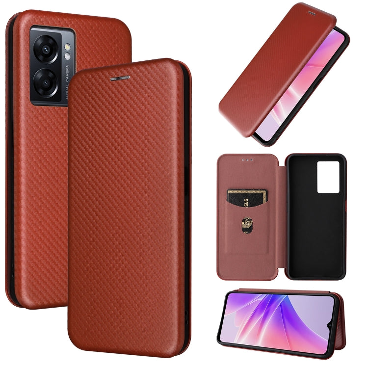 For OPPO A57 5G Carbon Fiber Texture Leather Phone Case