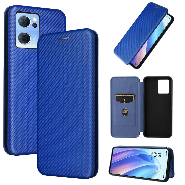 For OPPO Reno7 4G / F21 Pro 4G Carbon Fiber Texture Leather Phone Case