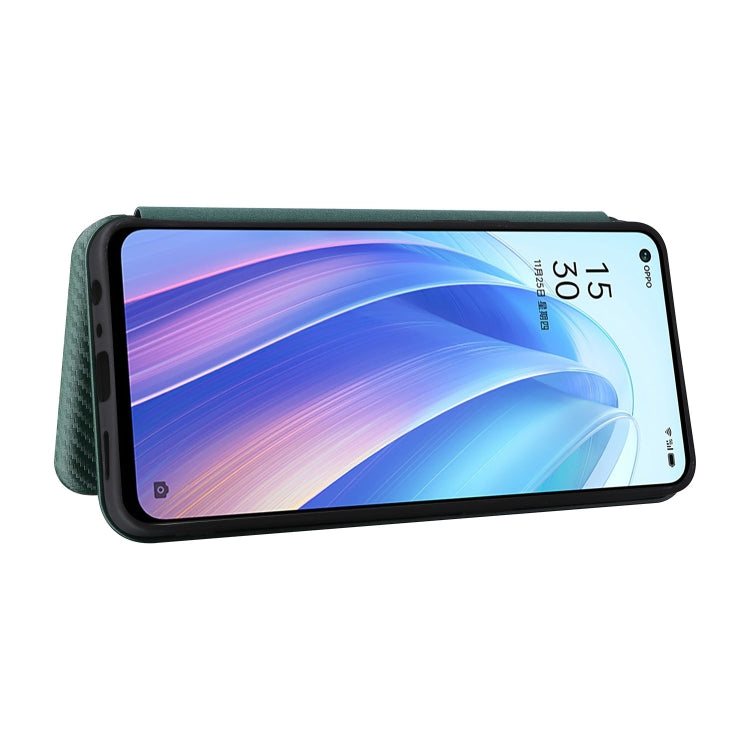 For OPPO Reno7 4G / F21 Pro 4G Carbon Fiber Texture Leather Phone Case
