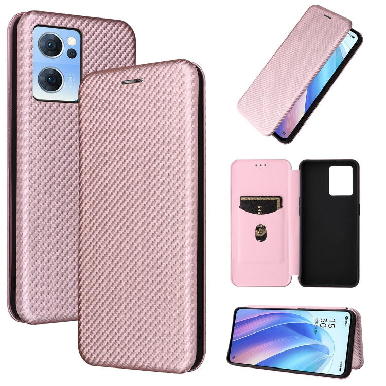 For OPPO Reno7 4G / F21 Pro 4G Carbon Fiber Texture Leather Phone Case