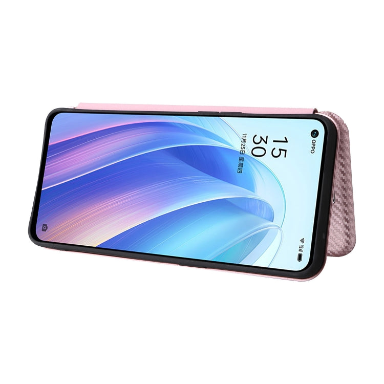 For OPPO Reno7 4G / F21 Pro 4G Carbon Fiber Texture Leather Phone Case