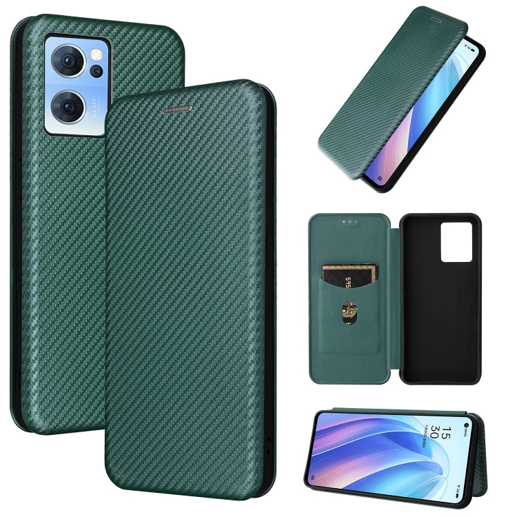 For OPPO Reno7 4G / F21 Pro 4G Carbon Fiber Texture Leather Phone Case