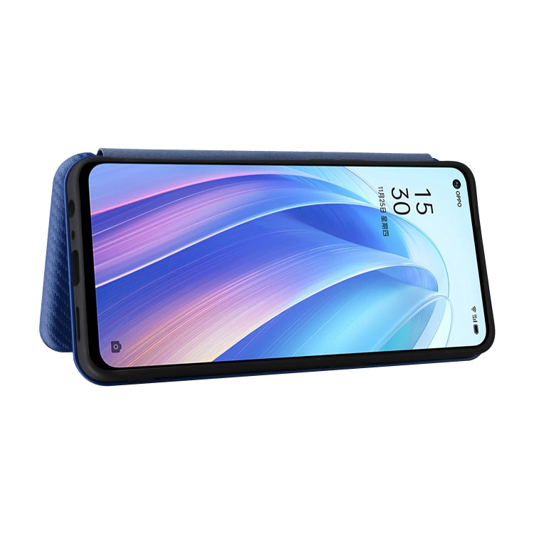 For OPPO Reno7 4G / F21 Pro 4G Carbon Fiber Texture Leather Phone Case