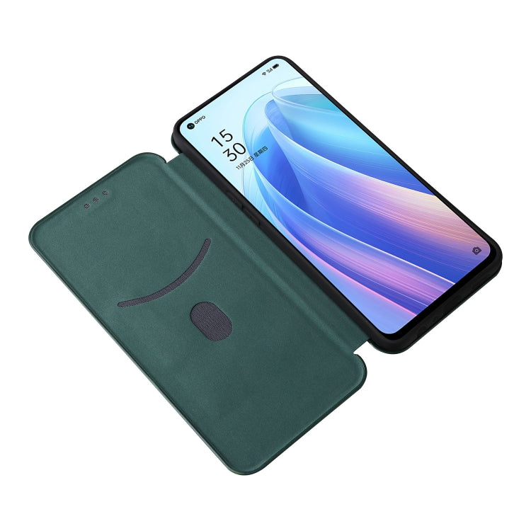 For OPPO Reno7 4G / F21 Pro 4G Carbon Fiber Texture Leather Phone Case