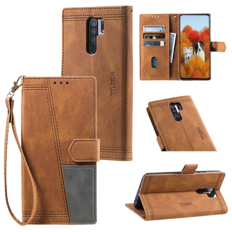 For Xiaomi Redmi 9 Splicing Leather Phone Case