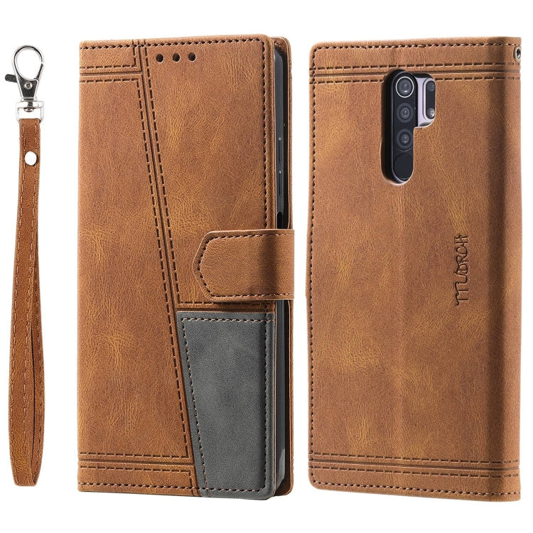 For Xiaomi Redmi 9 Splicing Leather Phone Case